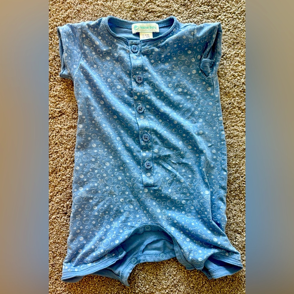 Feather Baby Henley style Romper Size 3-6 months